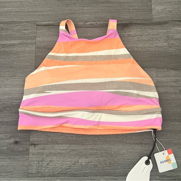 prAna Women’s Large Marine Street Swimsuit Top High Neck Multicolor Swimming - Picture 2 of 7